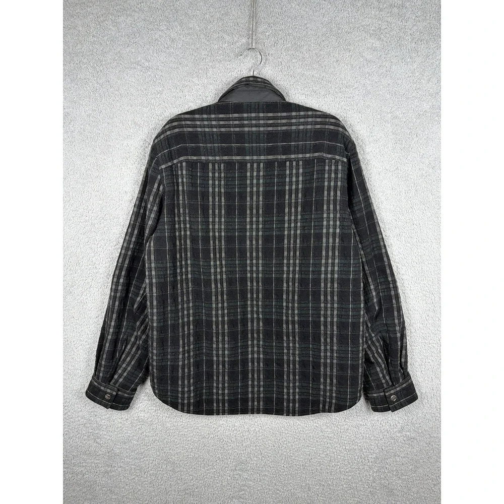 Theory Jacket Black and Plaid Reversible Zip Front w/ Pockets Long Sleeve Mens L